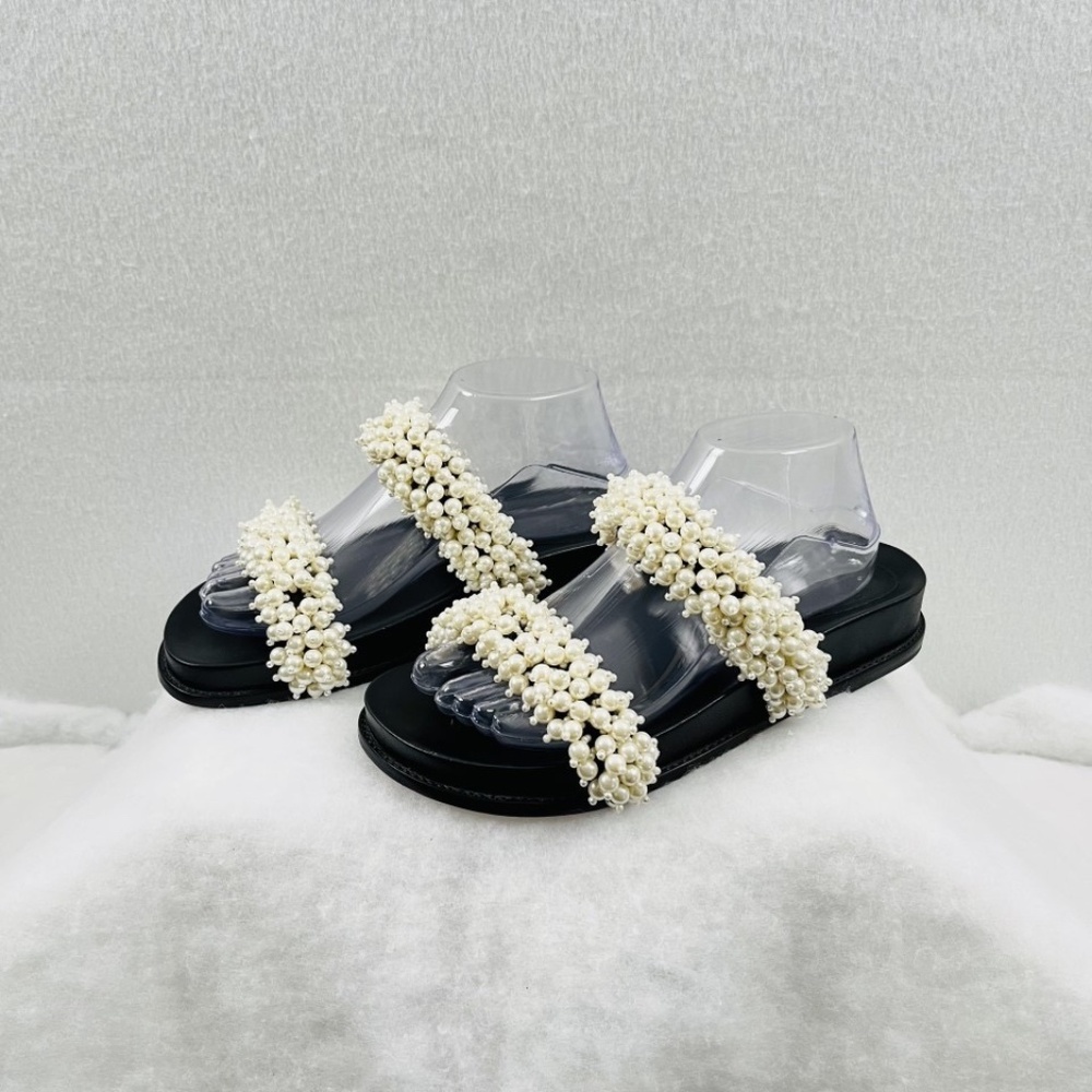 Alexandre Birman Women's Constanza Faux Pearl Sandals Leather Size 10 (40.5 EU)